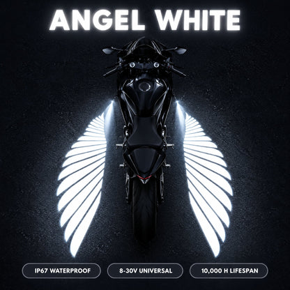 Angel White angel wing lights, IP67 waterproof, 8-30V universal